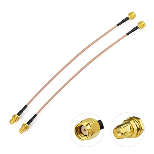 Bingfu WiFi Antenna Extension Cable (2-Pack) RP-SMA Male to RP-SMA Female Bulkhead Mount RG316 Cale 15cm 6 inch for WiFi Router Security IP Camera Wireless Mini PCI Express PCIE Network Card Adapter - color: 6 inch / 15cm
