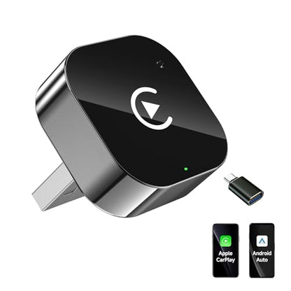2026 Ultra Mini Wireless Carplay Adapter for iOS & Android Auto, USB for Apple Car Play Dongle Plug & Play for iOS 10+ & Android 10+, Auto-Reconnect, Stable & No Lag (Sliver)