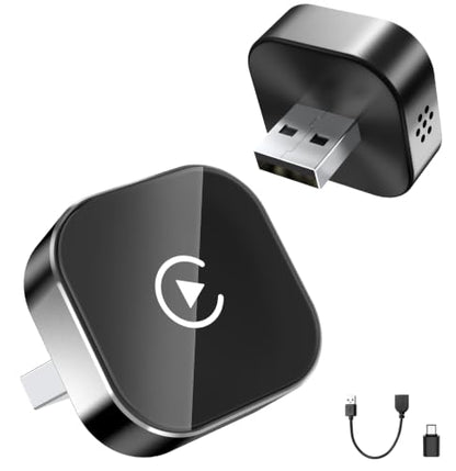 Wireless CarPlay Adapter for Apple iPhone, Converts Factory Wired CarPlay to Wireless, USB-C CarPlay Dongle with Plug & Play Auto-Reconnect, for Cars with Wired CarPlay, iOS 10+