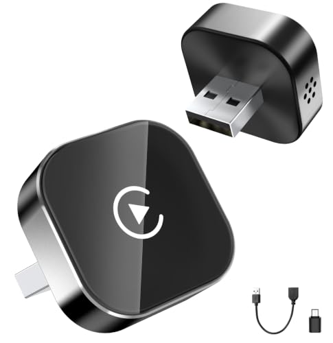 Wireless CarPlay Adapter for Apple iPhone, Converts Factory Wired CarPlay to Wireless, USB-C CarPlay Dongle with Plug & Play Auto-Reconnect, for Cars with Wired CarPlay, iOS 10+