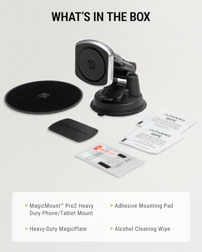 Scosche MP2WDHD MagicMount™ Pro2 Heavy Duty, Extra-Strong Suction Cup Cell Phone Mount, Windshield/Dashboard Magnetic Phone Holder with Anti-Shake Stabilizer for iPhone, Android, Tablet, Car, Truck - size: Pro, style: MagSafe - Window / Dash Suction