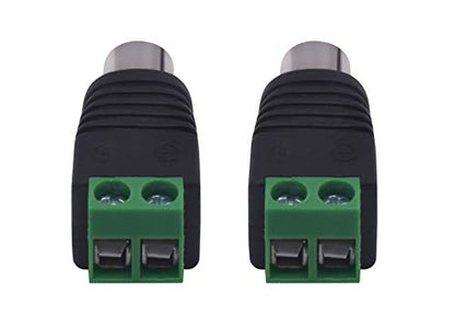 RCA Screw Terminal Connector, Audio/Video Connector Adapter, Female Jack Solderless Converter for Speaker Wire to RCA - color: 6 pack Female