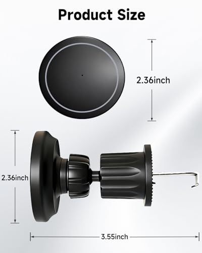 for MagSafe Car Mount Charger 15W Fast Magnetic Wireless Car Charger Holder - color: Black Air Vent Only