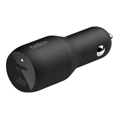 Belkin 36-Watt Dual-USB Car Charger - Power Delivery 2 18W USB-C Ports with PPS Charging Apple iPhone 14, 14 Pro, 14 Pro Max, iPhone 13, 13 Pro, 13 Pro Max Samsung Galaxy, AirPods - USB-C Charger - size: 1.0 inches, style: Dual USB-C