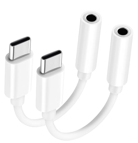 USB-C to 3.5mm Audio Headphone Adapter: 2 Pack Type C Aux Dongle Cable Cord