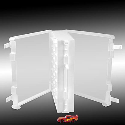 ALCYON 48-Compartment Toy Car Storage Case for Hot Wheels and for Matchbox - color: White