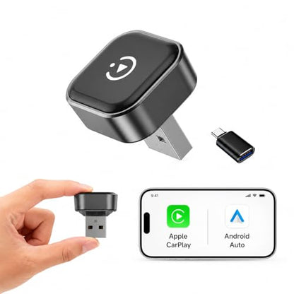 Wireless CarPlay Adapter & Android Auto Adapter, Low-Profile - color: Gunmetal Gray