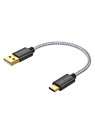 Short USB C to USB A 6inch,USB A to Type C Cord for iPhone/Laptop/Carplay - color: Black, size: 0.5FT
