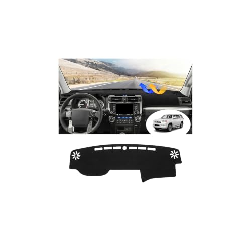 FIILINES Dash Cover for 2010-2024 Toyota 4Runner, Dashboard Mat Exact Fit for 4Runner Interior Accessories Dashboard Pad Carpet Dash Mat Sunshade Non-Slip Polyester Protector No Glare Black - size: For 4Runner 2010-2024