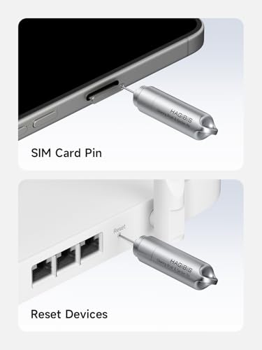 Hagibis SIM Card Ejector Tray Removal Tool with Cleaning Brush, 2 in 1 EDC Portable Keychain Eject Pins Reset Needle Opener Cleaning Pen for iPhone Airpods Pro (CP02) - color: CP02
