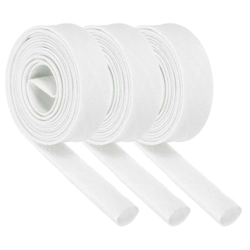 MECCANIXITY 3Pcs Wire Insulation Braid Fire Sleeve,6.6Ft-14mm ID White, High Temp Silicone Coated Fiberglass Sleeving for Automotive Hose Lines Electrical Wiring - color: White, size: 6.6Ft-14mm