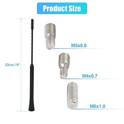 X AUTOHAUX 9" Universal Car Radio AM FM Antenna Aerial Black - size: 9"