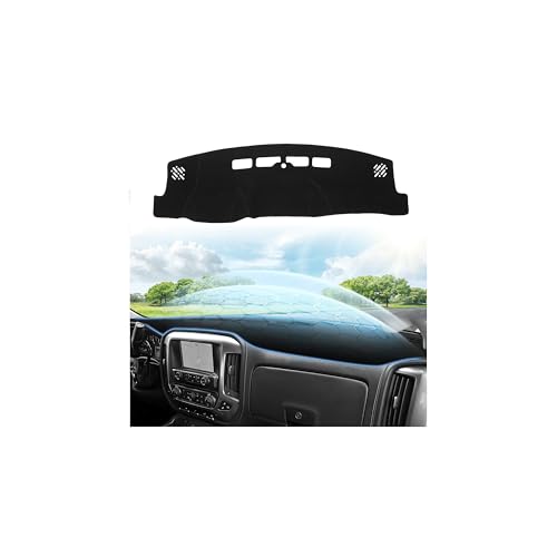 Cartist Black Dash Cover for 2014-2018 Chevrolet Chevy Silverado/GMC Sierra - size: 63.78*18.50(Silverado/Sierra 14-18)