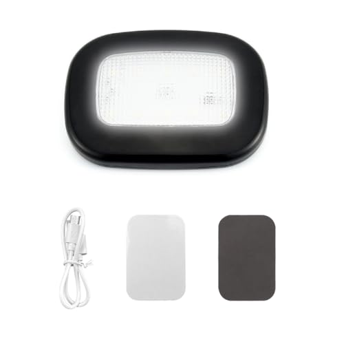 Magnetic Dome Light for Car, 10 LEDs Auto Interior Ceiling Roof Reading Light, USB Rechargeable Wireless Dome Lamp for Vehicle RV Camping Bedroom, Universal Car Accessories (Black) - color: Black
