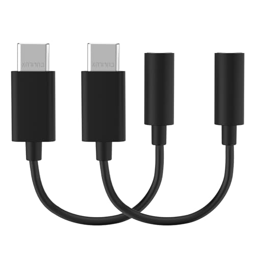 USB C Headphone Adapter Compatible with Pixel 9/8/7 Pro 8a7a Samsung S25/S24/S23 Tab S10/S9/S8/S7, iPhone 16/15, iPad Pro 13/12.9/11, iPad Air 13/5th/4th, Type C to 3.5mm Audio Dongle, 2-Pack - color: Black, 2-Pack