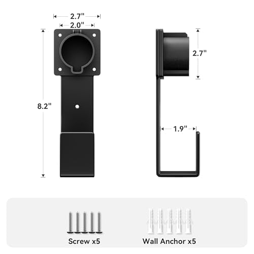 EV Charger Holder-J1772 Connector, Nozzle Holster Dock and J-Hook Combination, EV Cable Holder Wall-Mount Electric Vehicle Charger. - size: For J772
