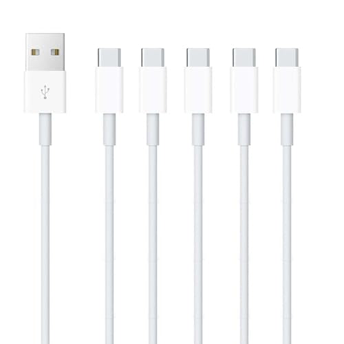 5 Pack 3.3ft USB A to USB Type C iPhone Charging Cable 16E 16 15 Pro Plus Pro Max for iPad Pro/Air 5th 4th Mini 6th Gen Charger Charging Cord, for MacBook Pro and More(White) - color: White, size: 3 Feet, style: 5 Pack