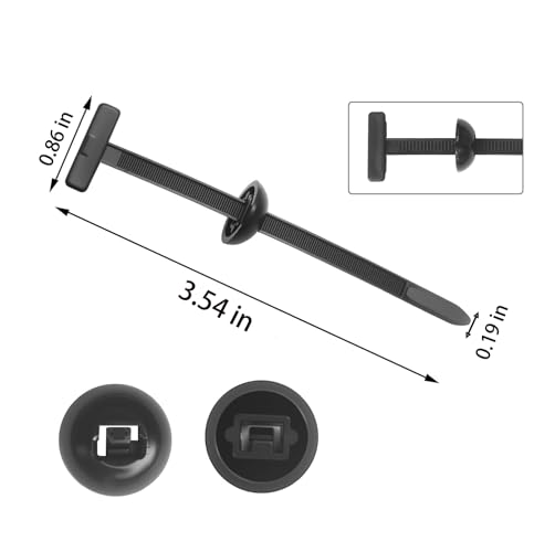Nylon Universal Cable Tie Buckle T-Shaped,Plastic Rivets Self-Locking Nylon Zip Ties Holder for Car Daily Repair Bumper Clips, Repairing Car Fenders Trunk Bumpers Automotive