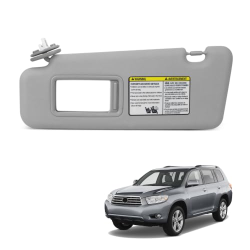 ItranMc Sun Visor Driver Side for 2008-2013 Toyota Highlander - color: (Gray)Left Driver Side