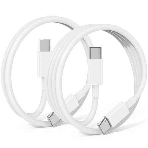 240W USB C to USB C Cable 2-Pack [3.3FT+6.6FT],Type C Fast Charging Cable for iPhone Air 17 16e 16 15 Pro Plus Pro Max，for Galaxy S25/S24, for iPad Pro/Air/mini, for MacBook Pro/Air and More - color: White, size: 3.3FT+6.6FT