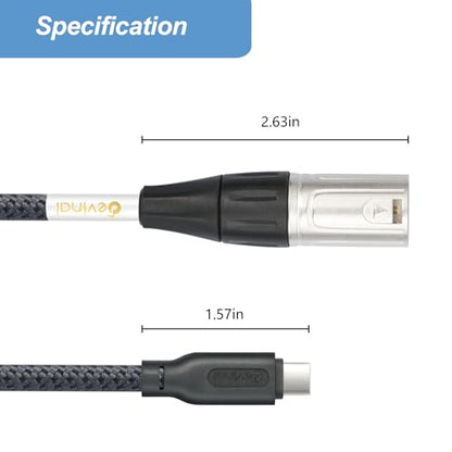 USB C to XLR Cable, Smartphone/Laptop to XLR Male Output Cable for Amplifier, Speaker, Mixer Console, etc 6.6 FT - color: 2M/6.6FT