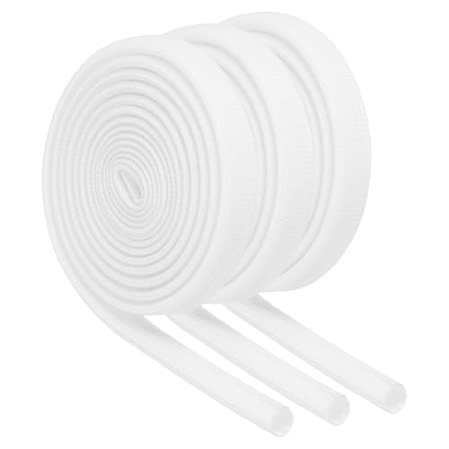 MECCANIXITY 3Pcs Wire Insulation Braid Fire Sleeve,3.28Ft-5mm ID White, High Temp Silicone Coated Fiberglass Sleeving for Automotive Hose Lines Electrical Wiring - color: White, size: 3.28Ft-5mm