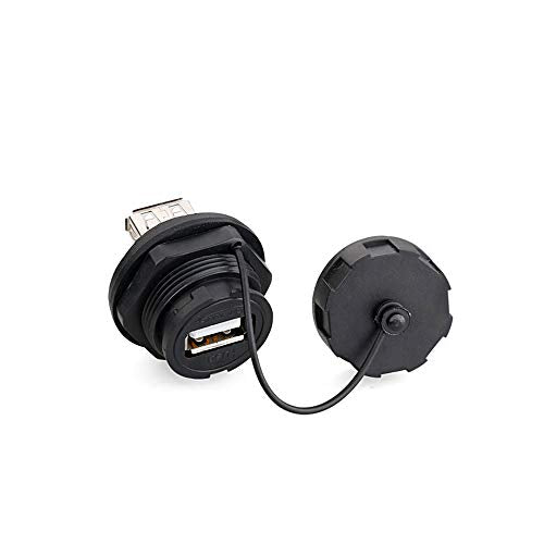 CNLINKO YU Series USB2.0 Panel Mount Socket IP67 Waterproof USB Socket Female Panel Mount Socket - size: 0M, style: USB2.0 Socket (2-Point Snap Fit)