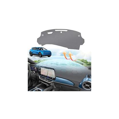 Sunsdrew Upgraded Gray Dashboard Cover for 2025-2026 Chevy Equinox EV Accessories,Custom Fit Dash Cover Carpet Sunshade Pad UV Protection Anti-Glare Non-Slip【Sensor Friendly】 - size: 25+Equinox EV Dash Cover(Gray)
