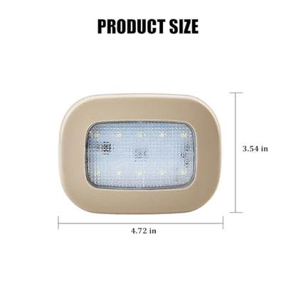 Car Interior Ceiling Roof Lights, 10LED Magnetic USB Rechargeable Vehicle Dome Lamp, Wireless Battery Powered Automotive Roof Lights, Universal for SUV Caravan Truck (Beige) - color: Beige