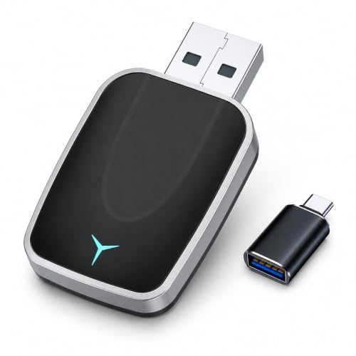 Mini Wireless CarPlay Adapter, Plug & Play Dongle, Low Latency & Stable Connection, Convert Wired to Wireless CarPlay, USB-A/C Compatible, for iPhone iOS 10+ & 2016+ Cars