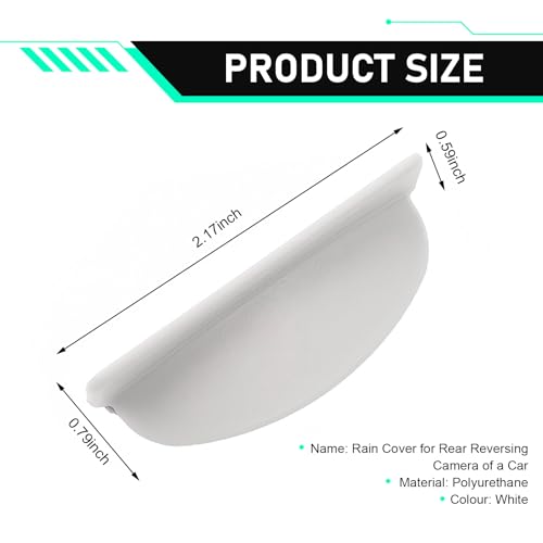 Car Backup Camera Rain Shield, Silicone Rear View Camera Anti-Rain Cover, Rainproof Protector for Enhanced Reverse Visibility, Universal for Cars, Trucks, SUVs (White) - color: White