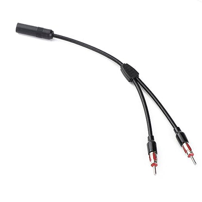 Universal car Antenna 1 Female to 2 Male Splitter Y-Shaped Radio Antenna Adapter Connector Cable FM AM Stereo Audio（12 inch） - color: FM DIN 1 Female to 2 Male