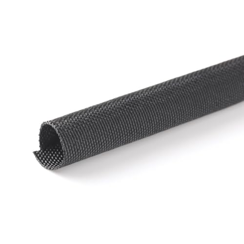 MGI SpeedWare Woven Mesh Split-Sleeve Wire Loom for High-Temperature Automotive Harness and Home Cable Management - 25 feet (1/4") - size: 1/4"