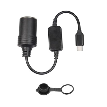 USB C Male to 12V Car Cigarette Lighter Female Power Converter Cable 1FT, USB C 5V to 12V boost power adapter cable, for Driving Recorders, GPS and Other 12W