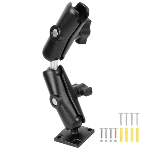 Dual Extension Double Socket Arm with 4-Hole AMPS Square Plate, Drill Base for Wall Desk Boat Truck Car, Compatible with RAM Mounts&Bike Motorcycle Phone Holder - style: Square Base w Two 3.54" Arms