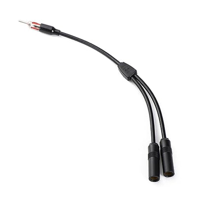 Universal car Antenna 1 Male to 2 Female Splitter Y-Shaped Radio Antenna Adapter Connector Cable FM AM Stereo Audio（12 inch） - color: FM DIN 1 Male to 2 Female