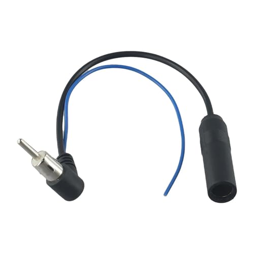 Car Radio Antenna Extension Cable with Power Supply Booster Lead Wire DIN Plug Male to Female Adapter Connector for Car Stereo Head Unit Aftermarket Car Audio System AM FM Radio Receiver
