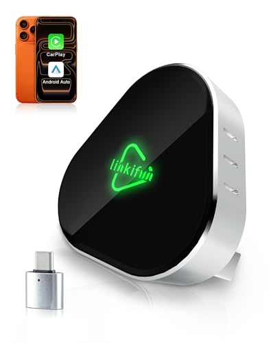 Mini Wireless Carplay Adapter, Compatible with Apple iPhone iOS 10+ Android 11+, Plug & Play, Compact Design for iPhone & Android with USB-A/Type-C Port