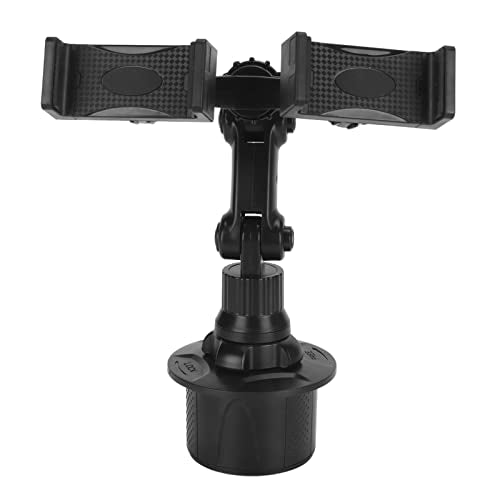 Yosoo Health Gear Dual Phone Holder Car Cup Slot Phone Holder Bracket, 360 Degree Rotation Adjustable Car Phone Holder Cup Holder Phone Mount for 3 to 7 in Size Phones, Cell Phone