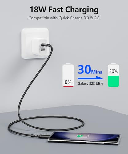 SUNGUY 10Gbps Android Auto USB Cable 3FT, 3A USB C 3.1 Gen2 Cable Data Transfer, USB C CarPlay Cable Fast Charging Compatible with iPhone 17/16/15 Series, Samsung Galaxy S25 S24 Ultra, Pixel-Black - color: Black, size: 3FT