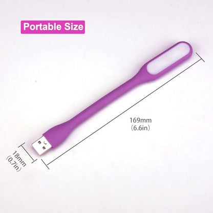 Mini Flexible Light, Portable USB Led Reading Night Lamp for PC Laptop Computer Notebook Power Bank - 2 Pack (Purple) - color: Purple