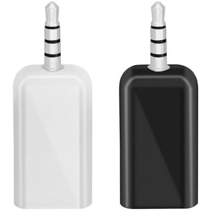 2 Pack AUX to USB Adapter, USB A Female to 3.5mm Male Audio Converter Jack Plug for USB Flash Drive U-Disk to Connect Car CD Player, Only Work for Car Auxiliary Port - Black+White