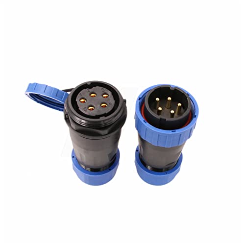 TY28 5 Pin 25A Aviation Waterproof Marine Boat Connector Male Female Cable Plug Socket Screw-Crimp Solder-Free Quick-Disconnect for Power Device, in-line Mount - color: In-line Mount, size: 5 Pin 25A