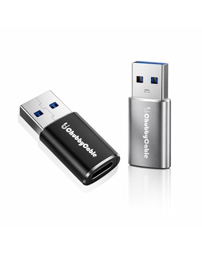 chubbycable USB to USB C Adapter USBC Female to A Male OTG Charger, 2 Pack