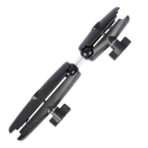 Dual Extension Double Socket Arm with 1" Double Ball Adapter Compatible with RAM B Size Mount and Other 1 inch Industry Standard Device, 360° Rotation Rod for Bike, Truck, Car (10.47" Length) - size: 10.47 " length