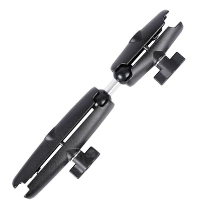 Dual Extension Double Socket Arm with 1" Double Ball Adapter Compatible with RAM B Size Mount and Other 1 inch Industry Standard Device, 360° Rotation Rod for Bike, Truck, Car (10.47" Length) - size: 10.47 " length