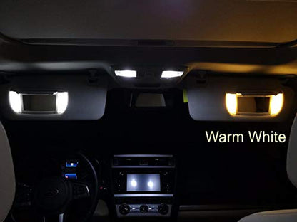iJDMTOY 3-SMD 29mm 6614F Replacement Bulbs Compatible With Car Sun Visor Vanity Mirror Lights, Warm White - color: Warm White