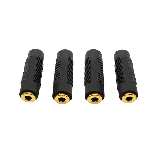 1/8 inch Audio Adapter 3.5MM Female to Female Coupler Stereo Connector for Headphones 4pcs
