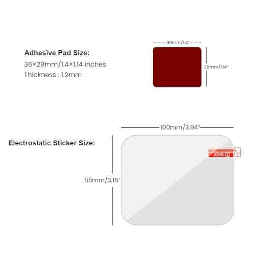 3 PCS Sticky Adhesive Pads for Dash Cam,Sticky Adhesive Replacement Tape for Dash Cam Mount,Car Camera Base,Phone Car Mount, with 3 Pcs Car Windshield Electrostatic Sticker (1.4×1.14in) - color: 1.4×1.14in