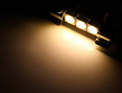 iJDMTOY 3-SMD 29mm 6614F Replacement Bulbs Compatible With Car Sun Visor Vanity Mirror Lights, Warm White - color: Warm White
